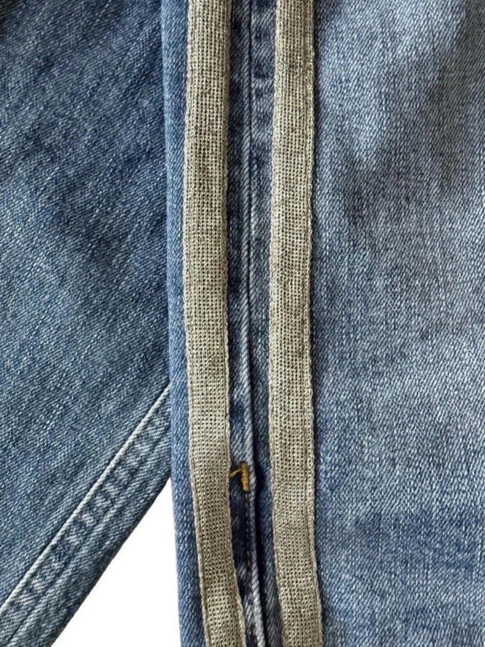 Anthropologie Pilcro Side Tuxedo Stripe Jeans Women Silver Glitter Crop Denim 26 - Picture 10 of 16